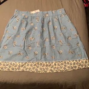 Blue floral loft skirt *NWT*